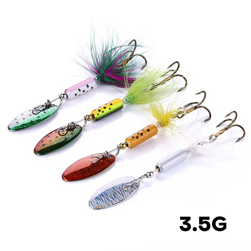 Fishing Hook Offset - Metallo VIB Esche 1PCS 3.5g Piuma
